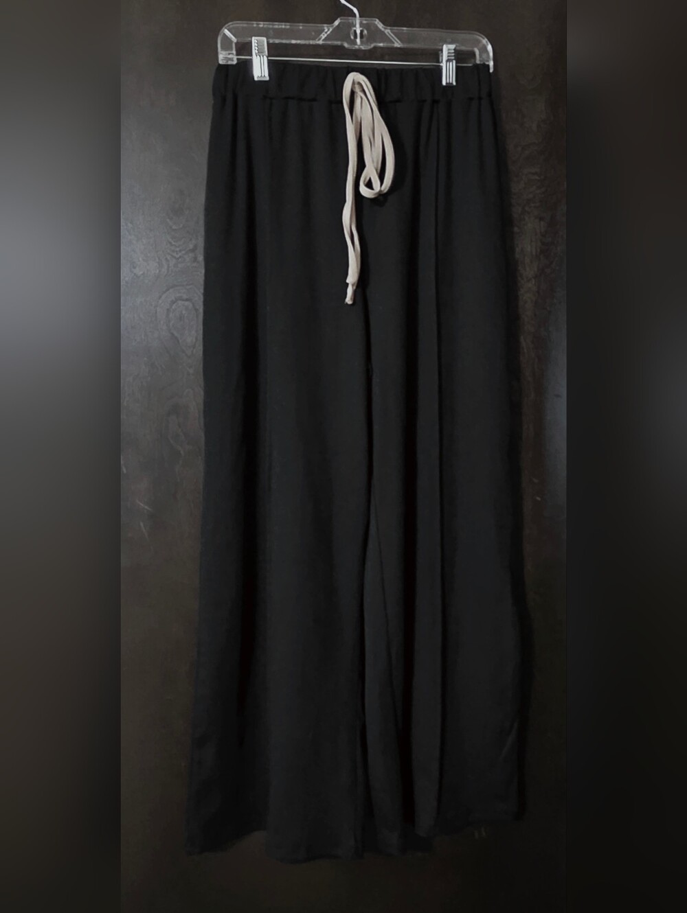 SHEIN Black Wide Leg Elastic Waistband Pull-on Pants Seamed Women's Size XL